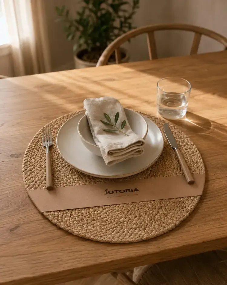 Handcrafted placemat in natural setting